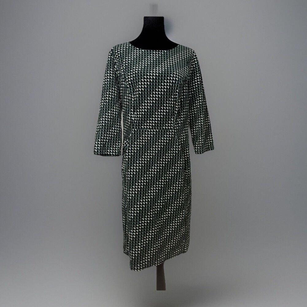 Boden Florrie Green Geometric Corduroy Jersey Dress- Size 8L